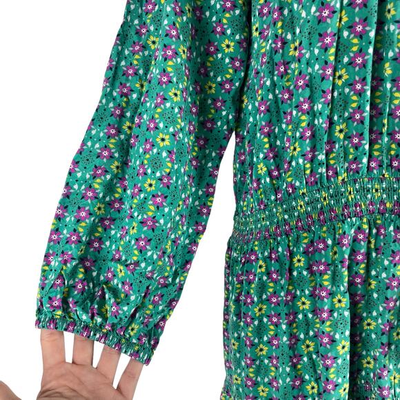 Matilda Jane Turquoise Geometric Age of Aquarius Peasant Dress Size L - Picture 6 of 11
